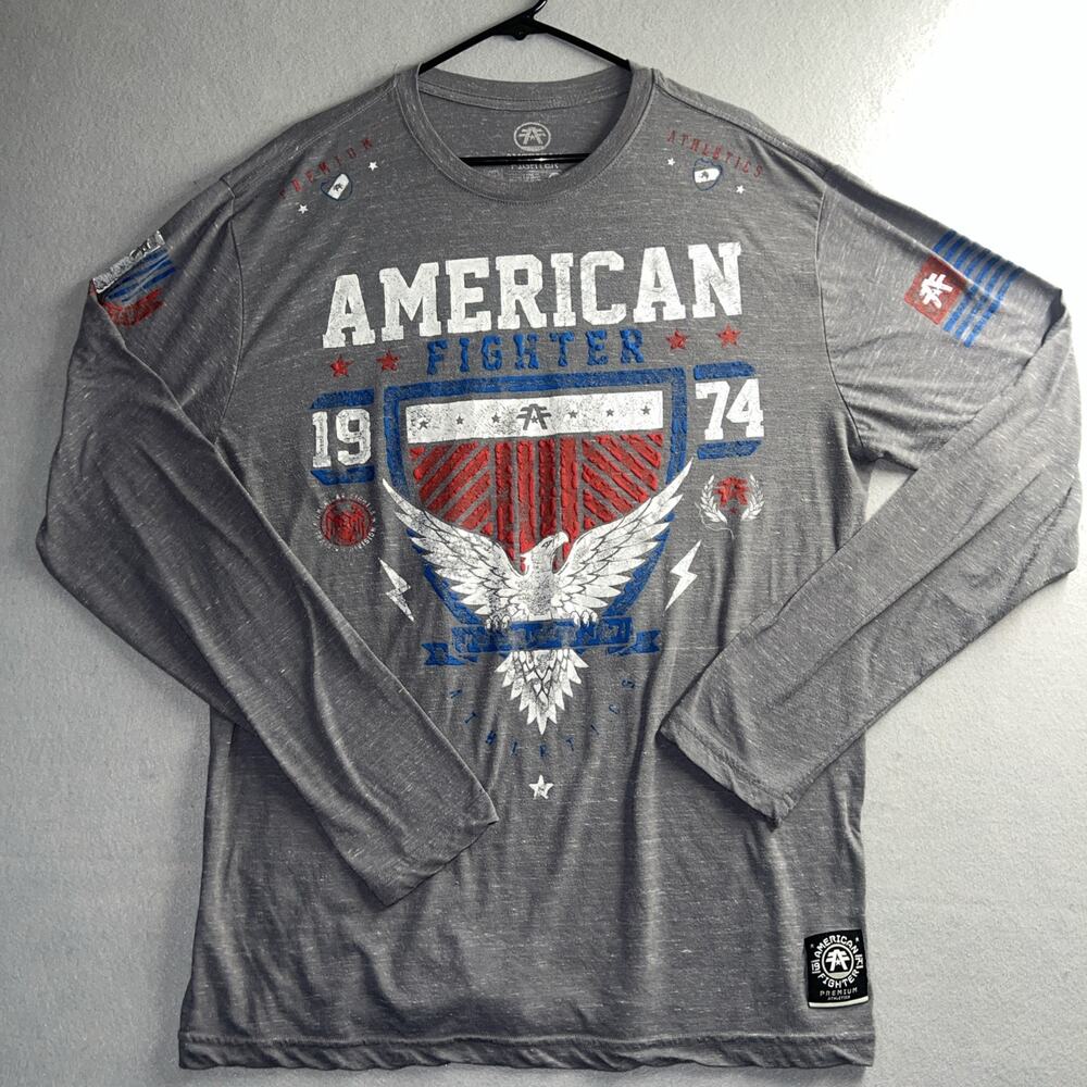American Fighter Premium Men's T-Shirt Long Sleeve‎ Shirt Athletic Biker